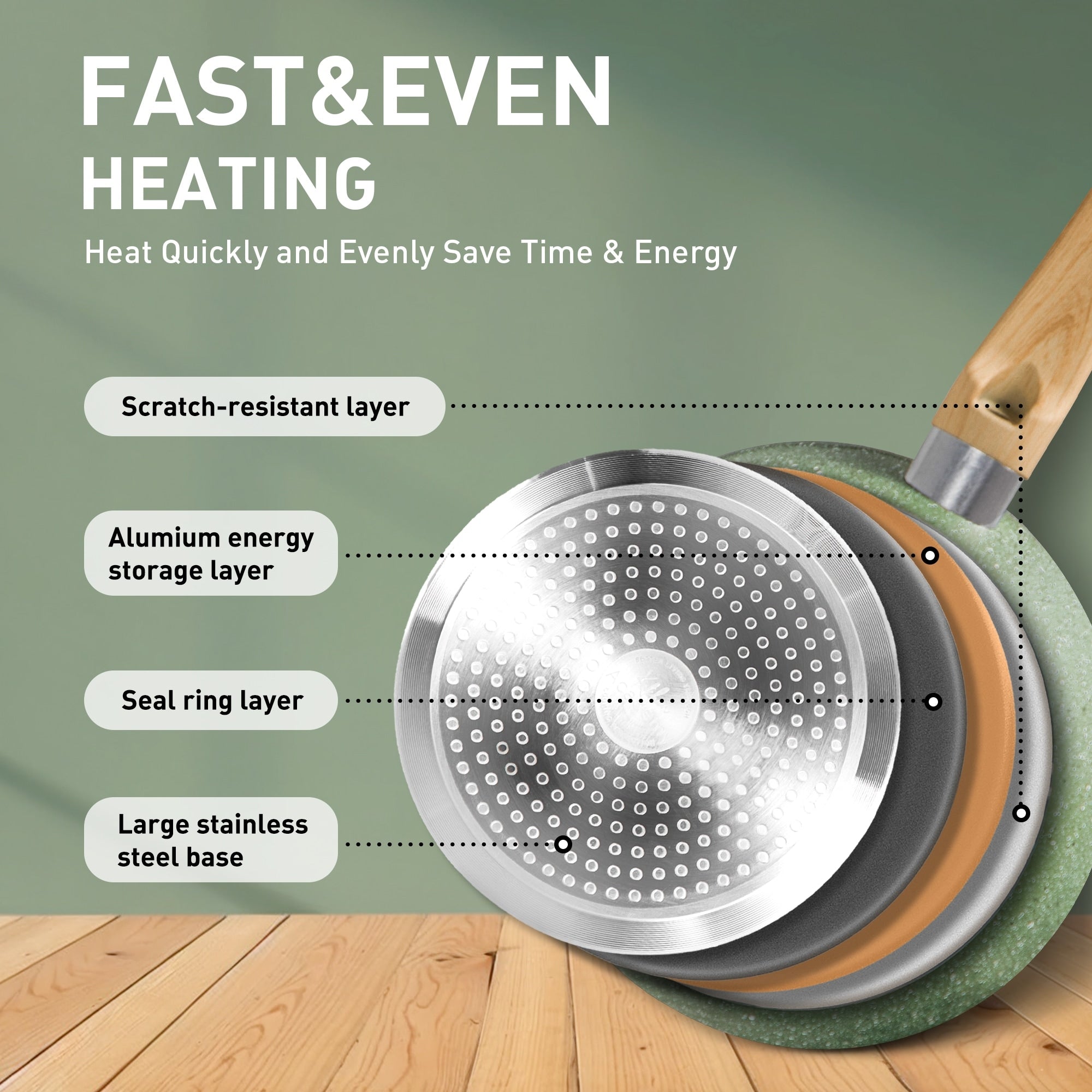 30-Piece Kitchen Granite Cookware and Bakeware Set, Cooking Pans Set Non-Stick Pots and Pans Set