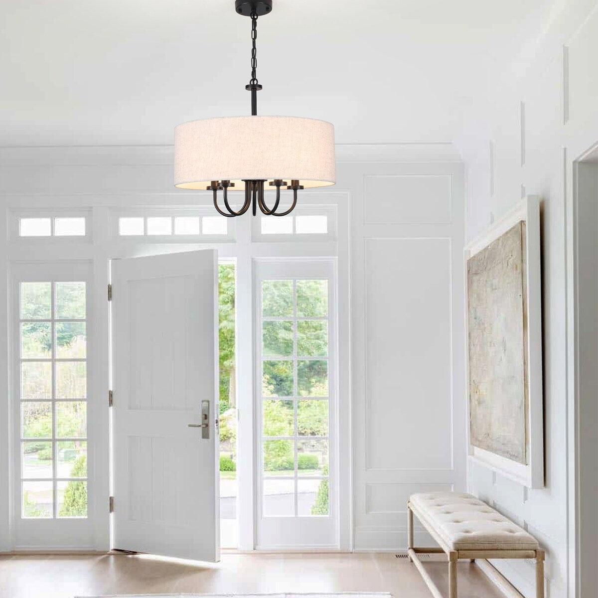 5-Light Modern Semi Flush Mount Ceiling Light for Dining Room Bedrooms Living Room - N/A