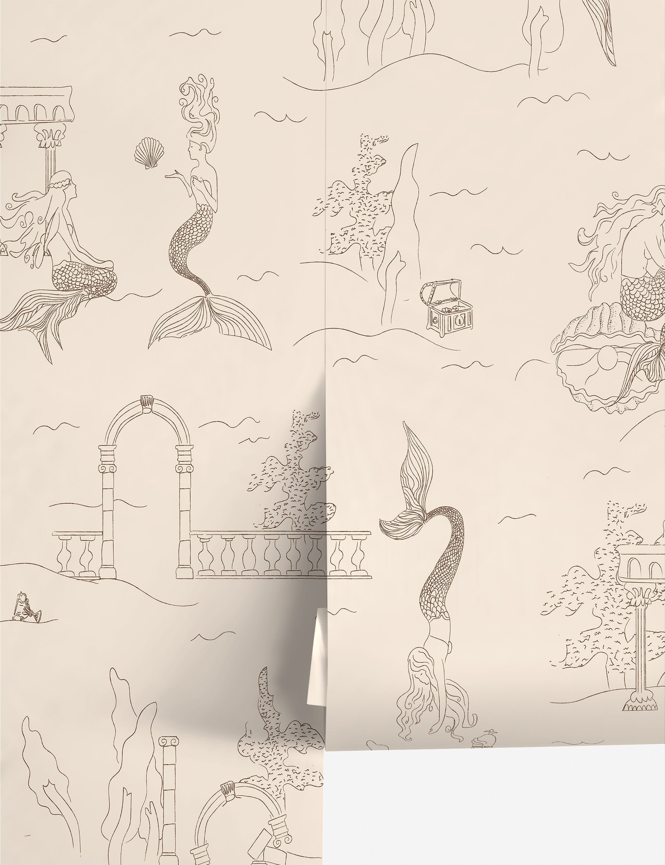 Mermaid Toile Wallpaper by Sarah Sherman Samuel