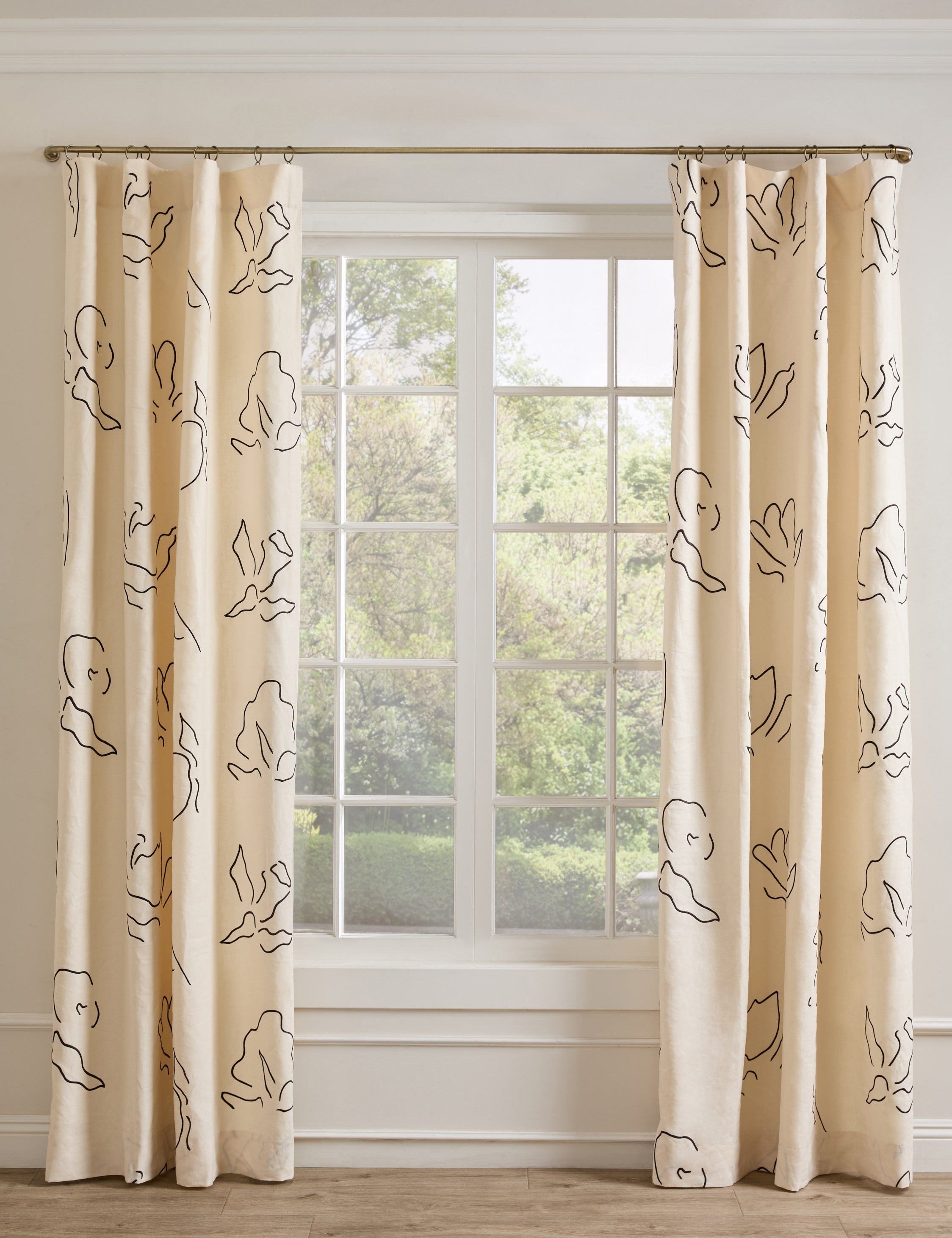 Narsi Embroidered Linen Curtain Panel by Sarah Sherman Samuel