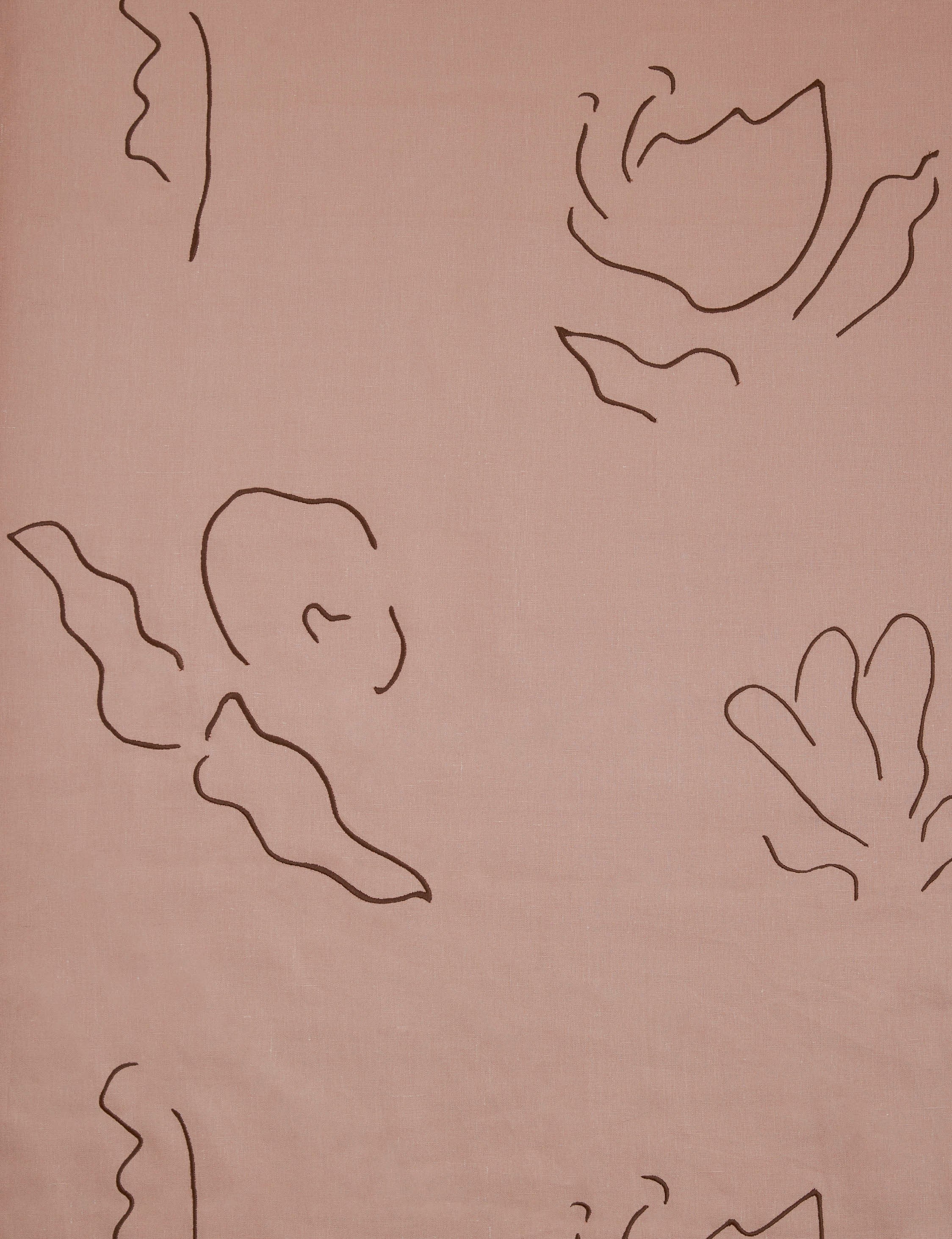 Narsi Embroidered Linen Fabric by Sarah Sherman Samuel