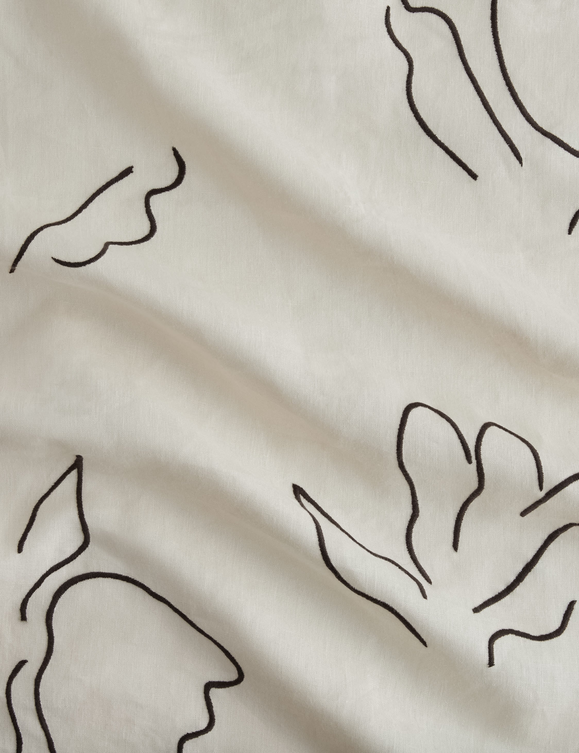 Narsi Embroidered Linen Fabric by Sarah Sherman Samuel