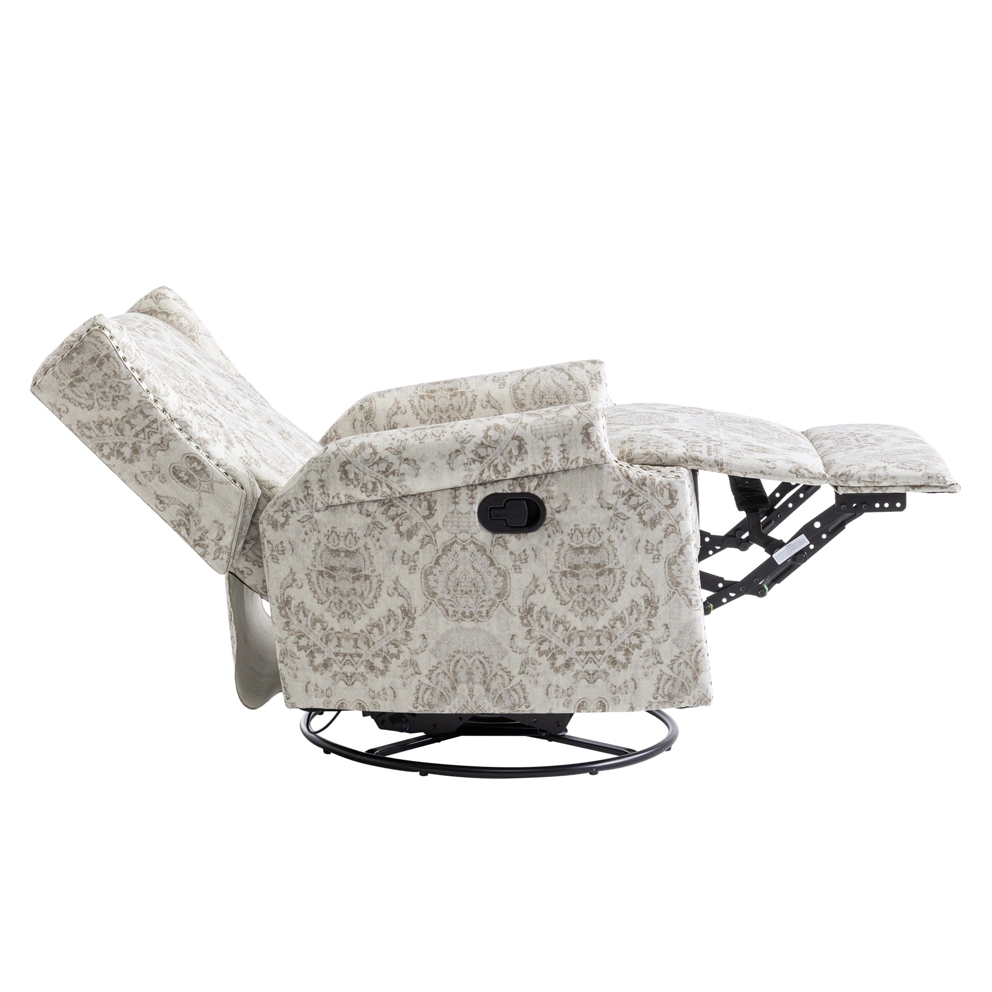 29'' W Pattern Swivel Glider Manual Push Back Recliner Chair Set of 2