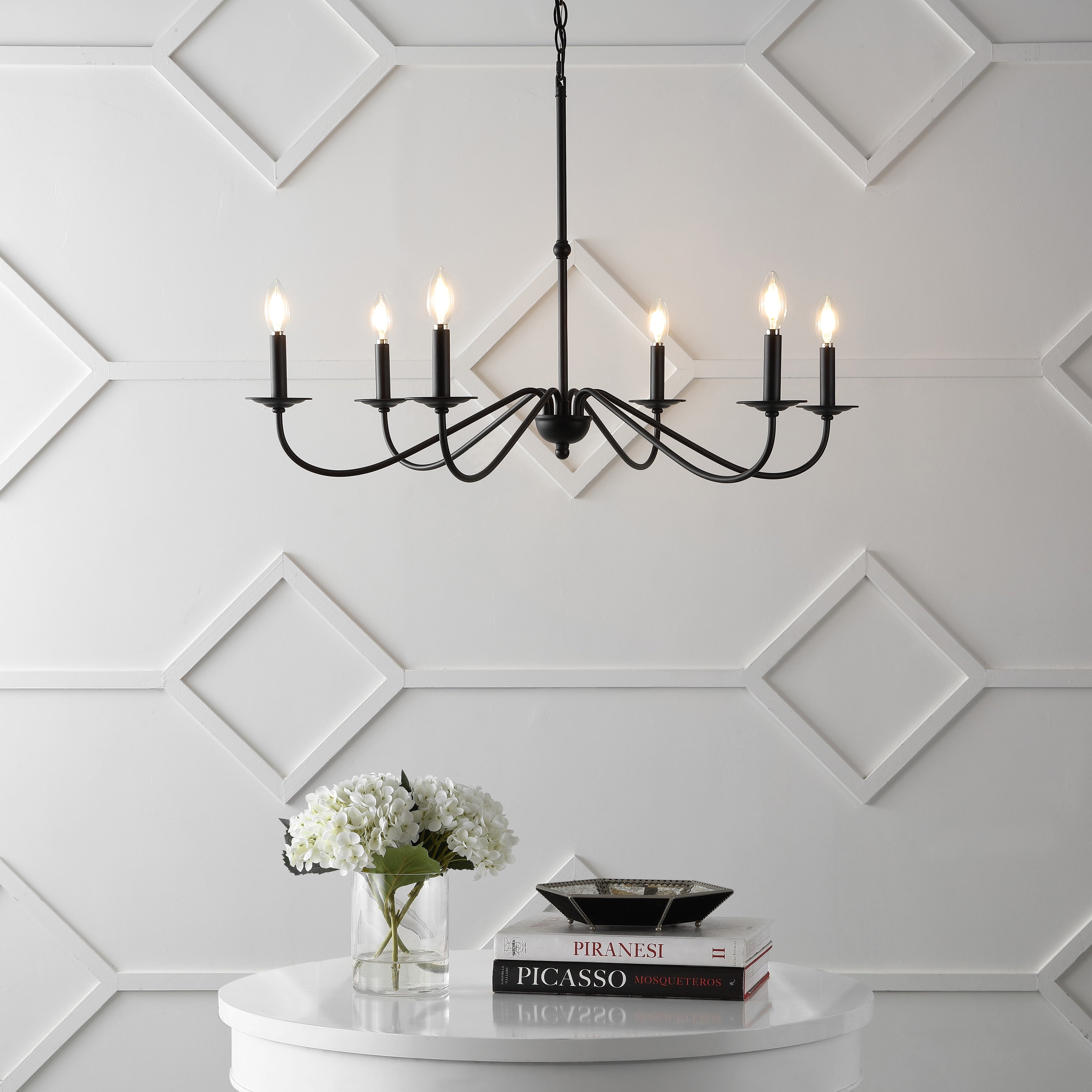 34.75 6-Light Iron LED Chandelier, by JONATHAN Y