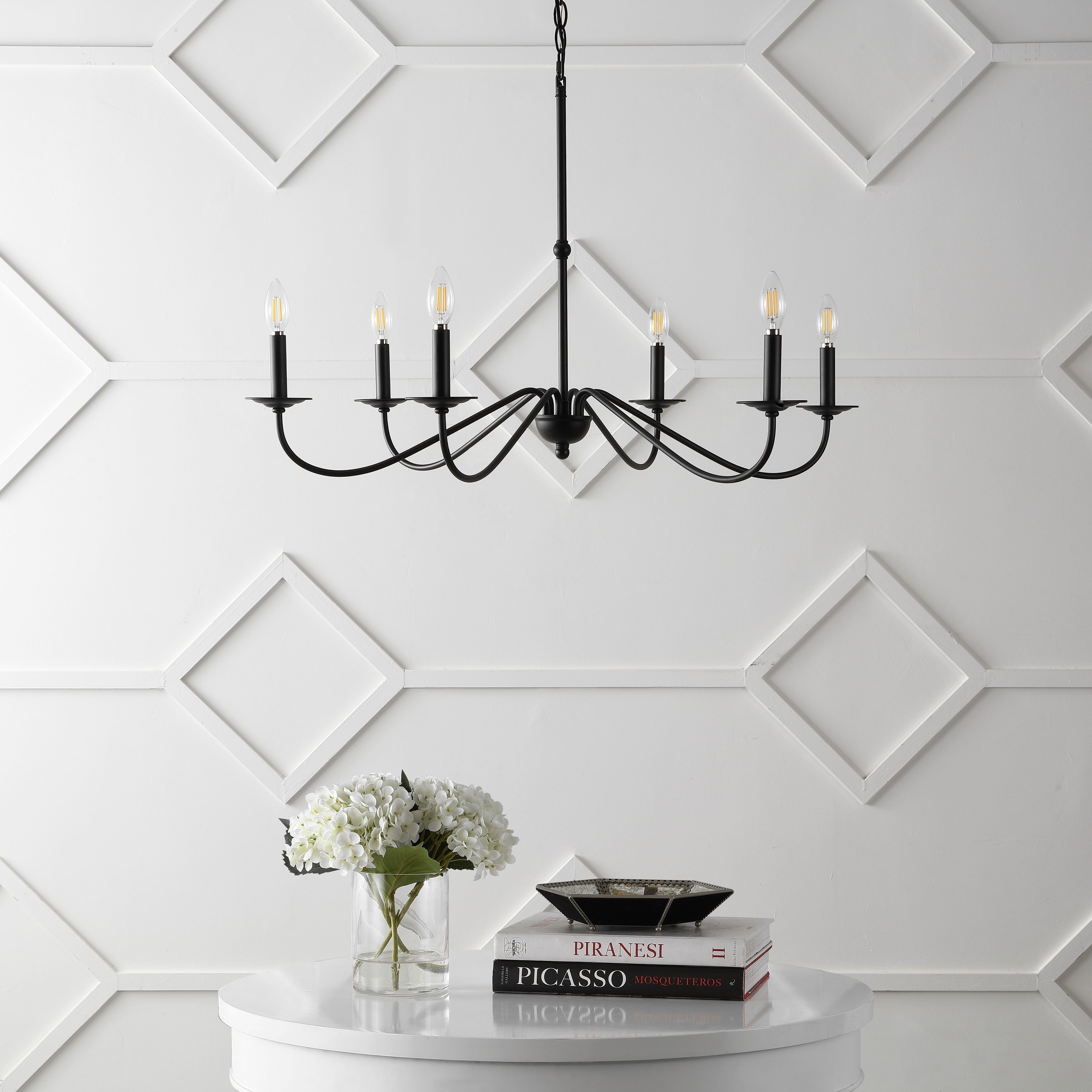 34.75 6-Light Iron LED Chandelier, by JONATHAN Y