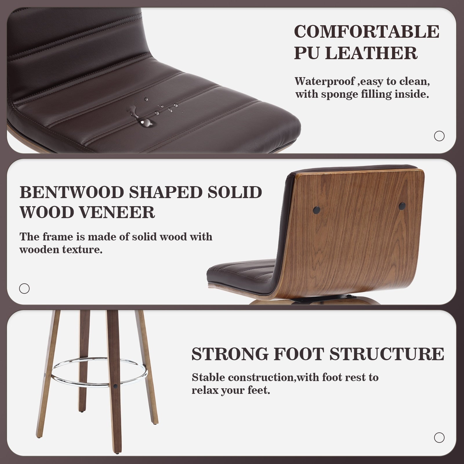 26/29 Faux Leather Swivel Bar/Counter Stools, Set of 2/3