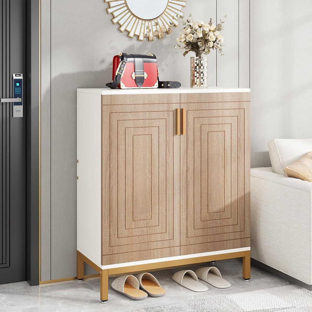 20 Pairs Modern Shoe Storage Cabinet with Doors, 6-Tier Freestanding Entryway Shoe Organizer Rack