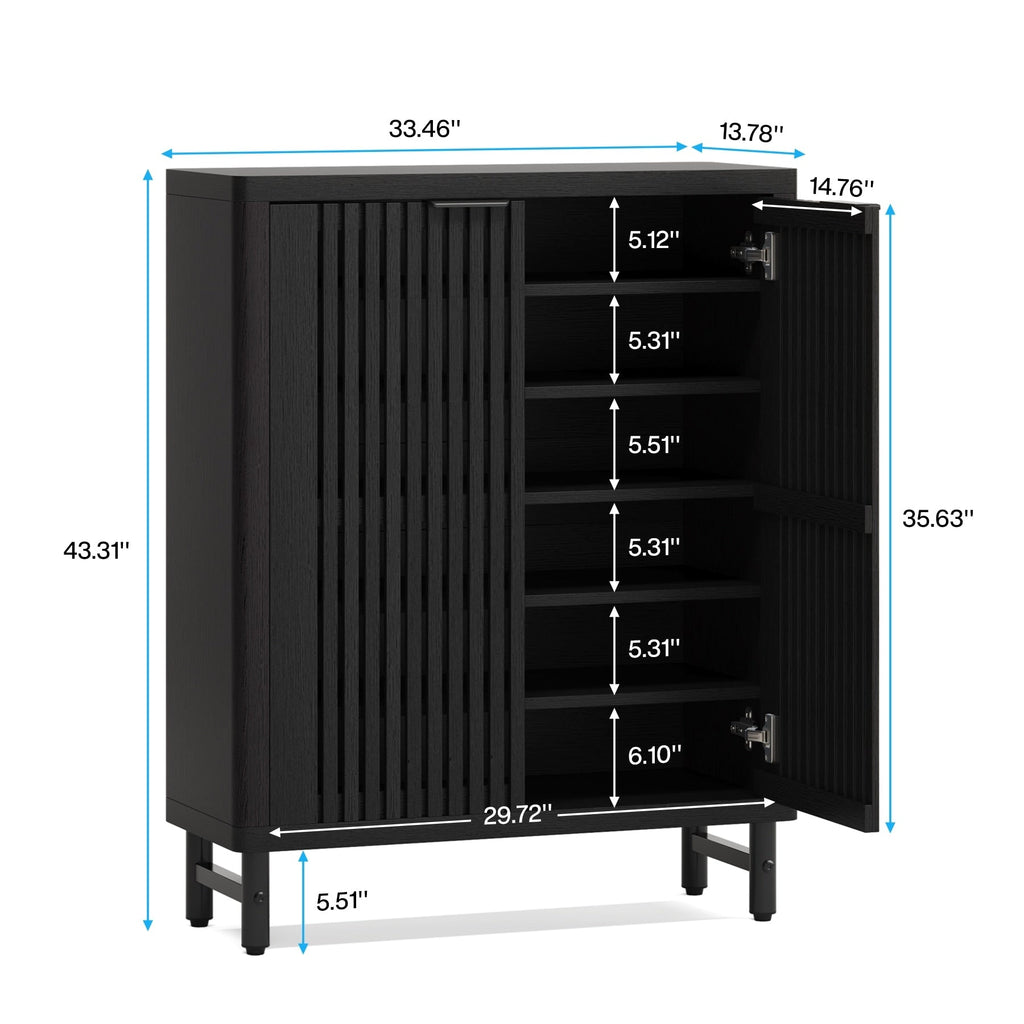 24 Pairs Shoe Storage Cabinet with Door for Entryway Living Room