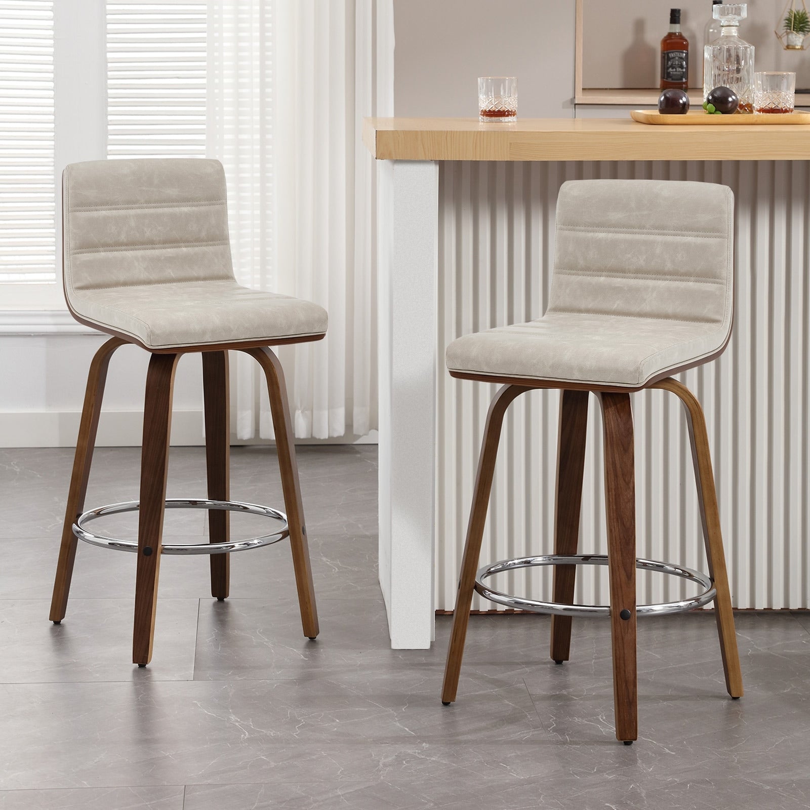 26/29 Faux Leather Swivel Bar/Counter Stools, Set of 2/3