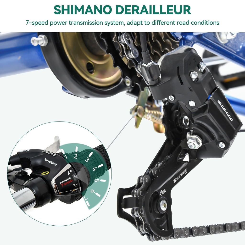 26 Adult Tricycle 3 Wheel Bikes 7 Speed Trike Bike