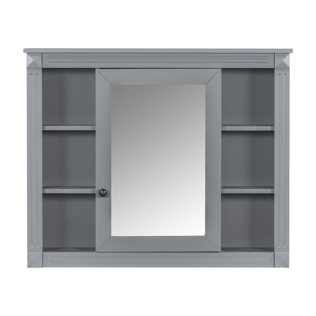 36'' Modern Bathroom Vanity with Top Sink and Mirror Cabinet,2 Doors and 2 Drawers