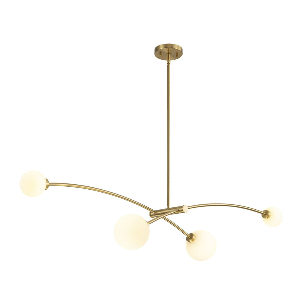 4-Light Modern Gold Simple Linear Sputnik Pendant Island Light/ Dining Room Light - 51.18 in. W x 11.02 in. D x 5.91 in. H