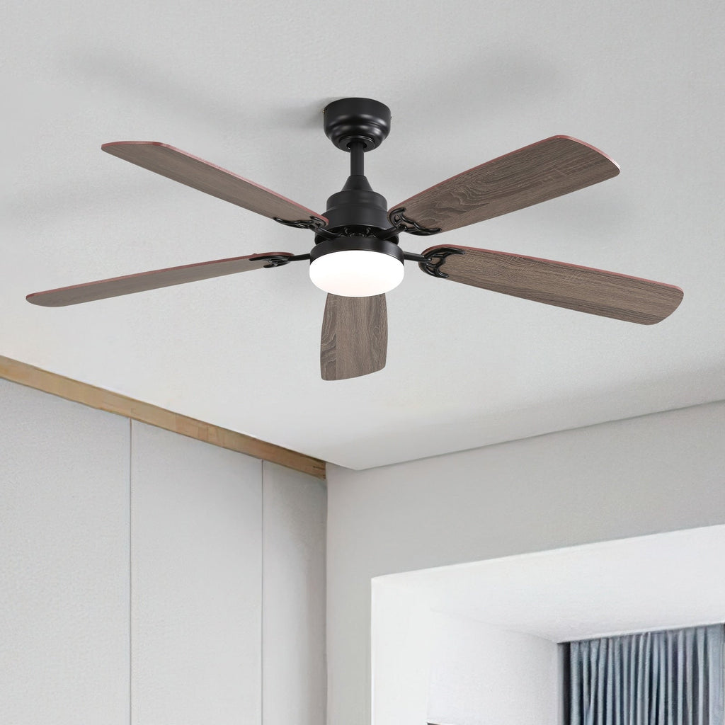 48 and 52 Integrated LED Ceiling Fan with Light and Remote, Reversible DC Motor