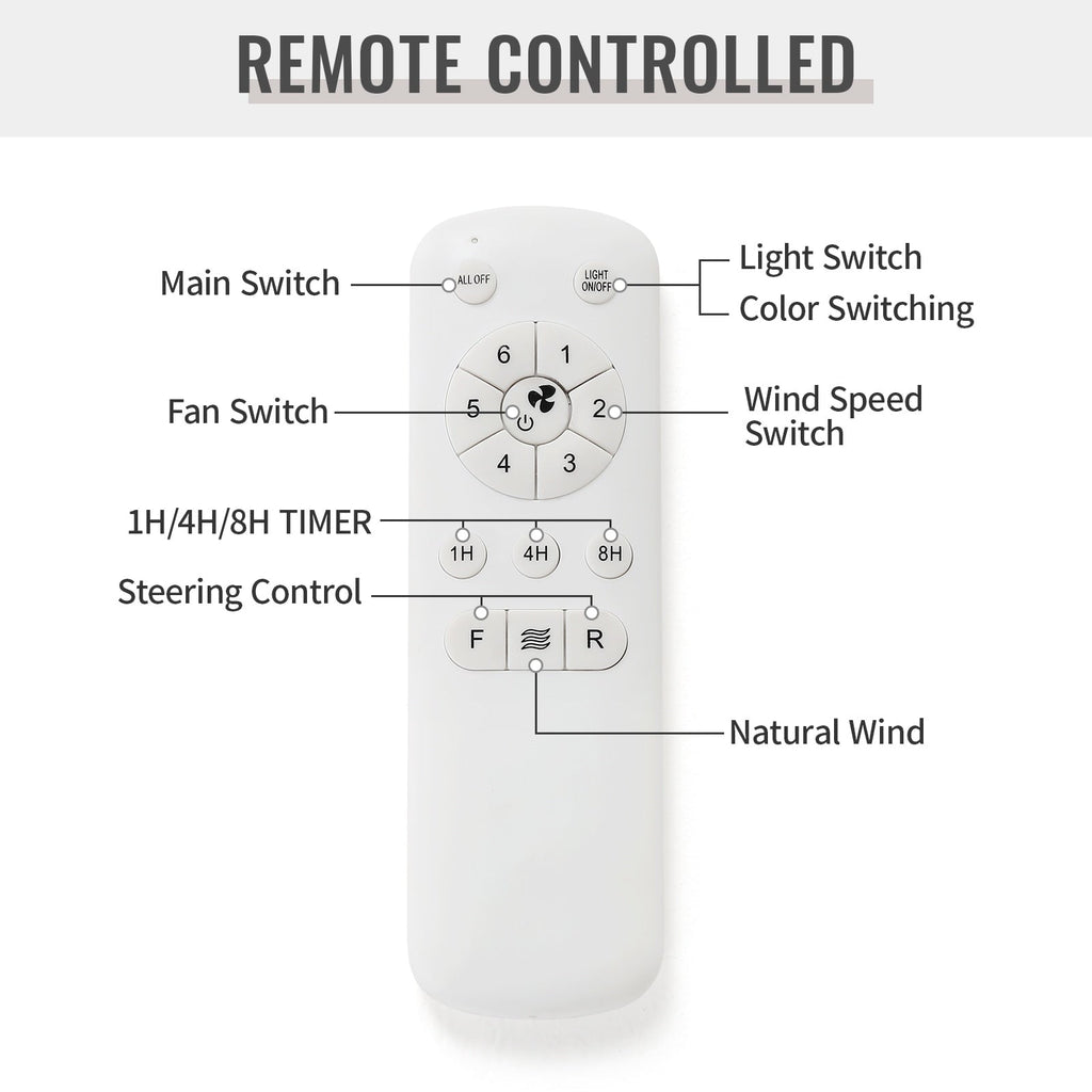 48 and 52 Integrated LED Ceiling Fan with Light and Remote, Reversible DC Motor