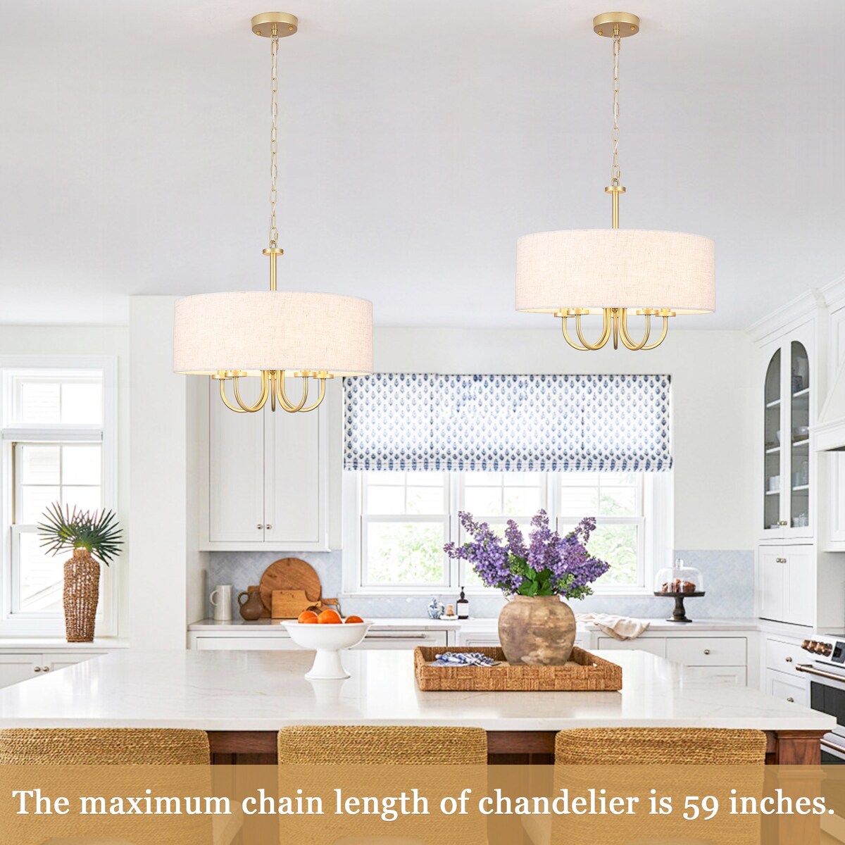 5-Light Modern Semi Flush Mount Ceiling Light for Dining Room Bedrooms Living Room - N/A