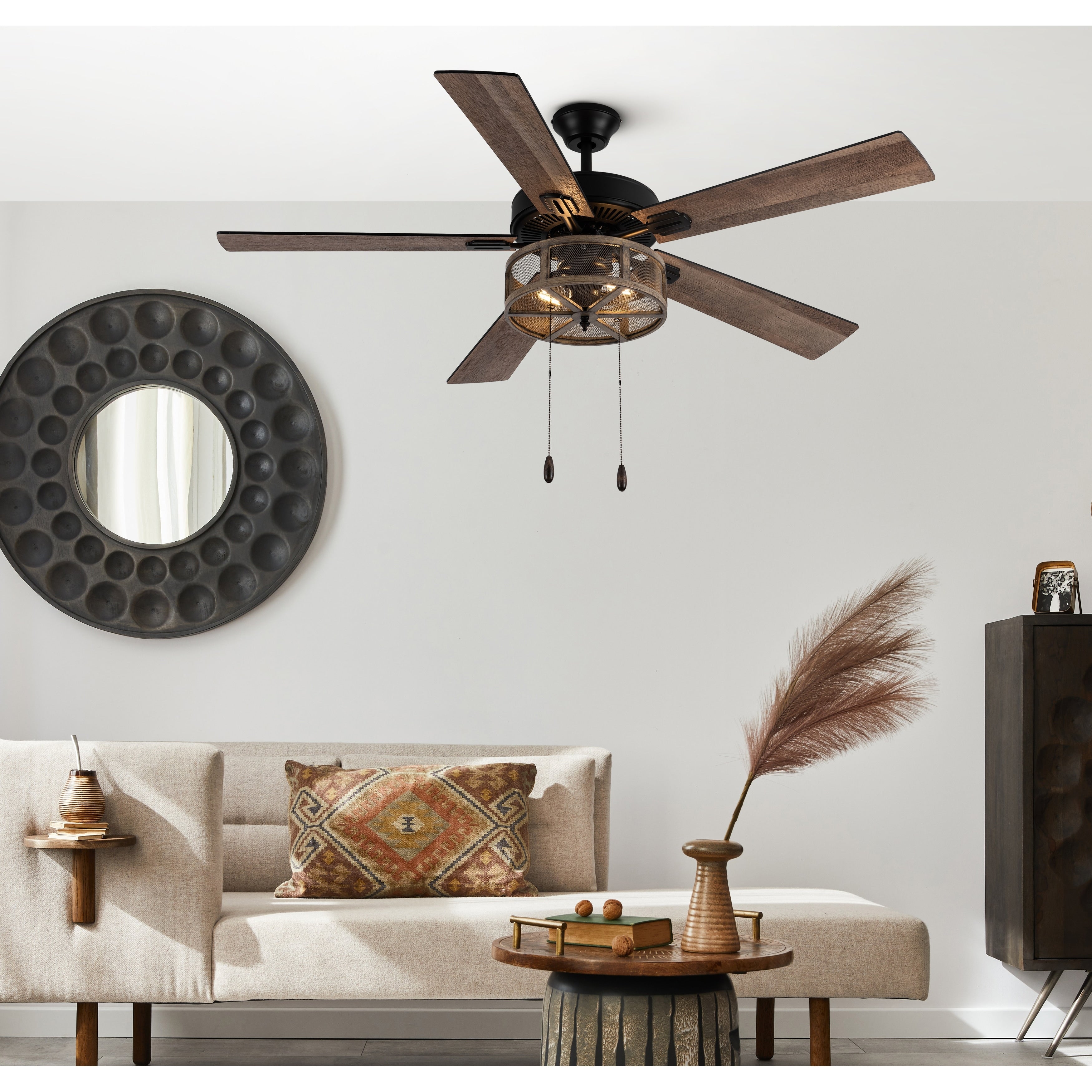 52 Carbon Loft Brushed Metal Farmhouse LED Ceiling Fan