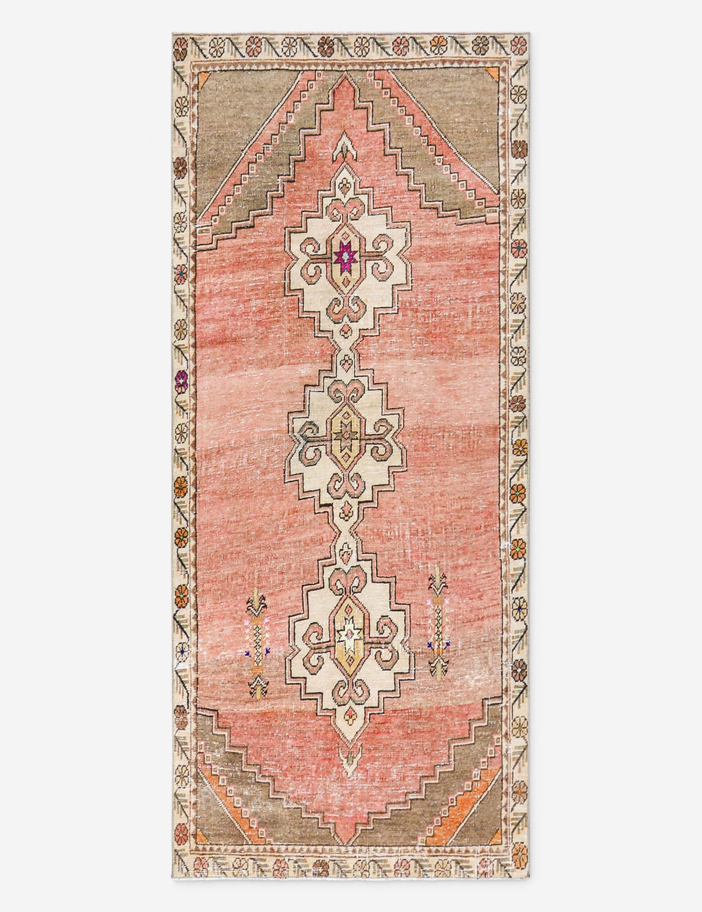 Vintage Turkish Hand-Knotted Wool Runner Rug No. 290, 3' X 6' 9