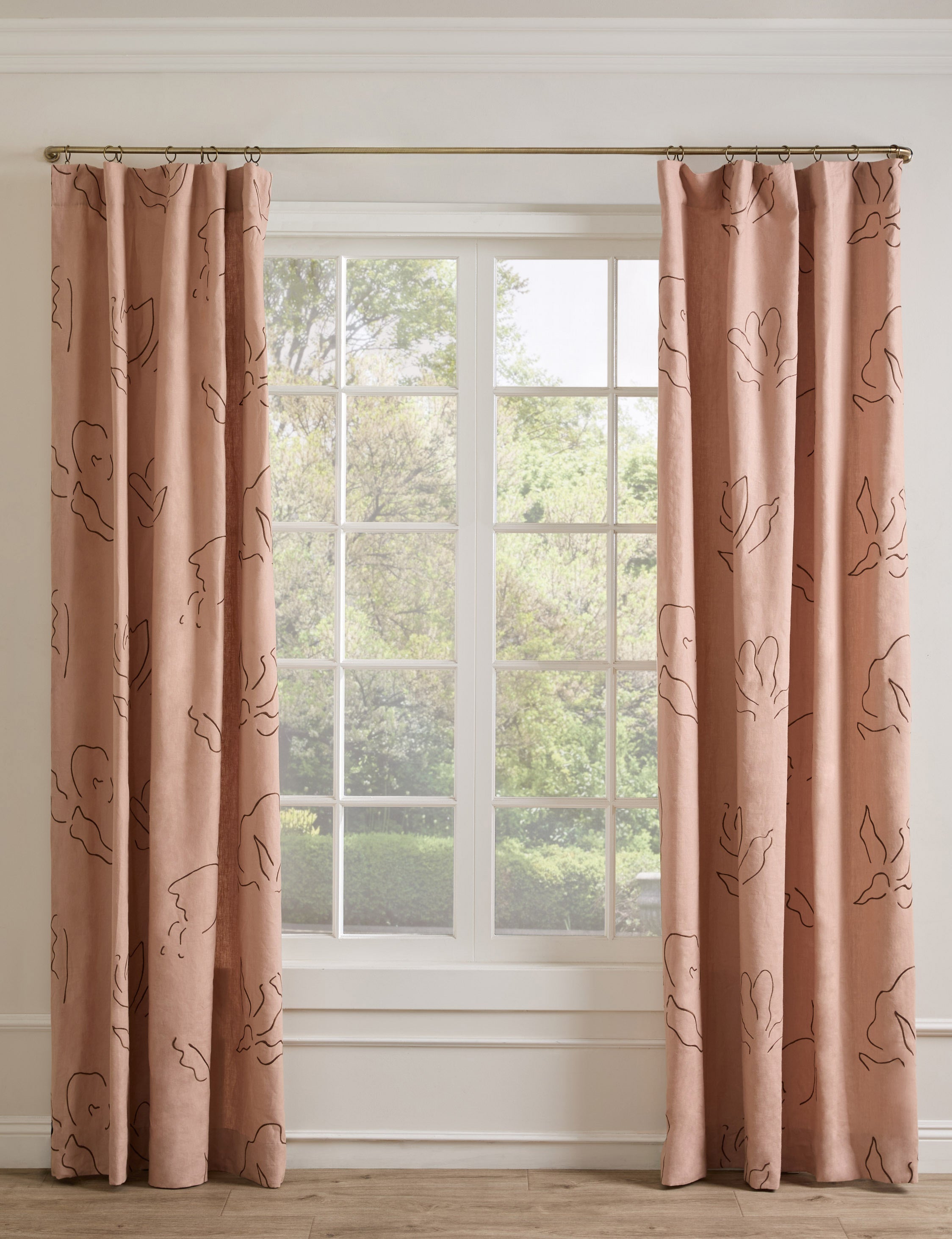 Narsi Embroidered Linen Curtain Panel by Sarah Sherman Samuel