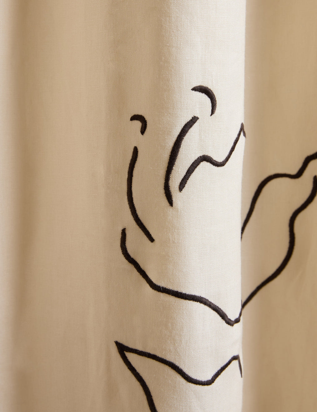 Narsi Embroidered Linen Curtain Panel by Sarah Sherman Samuel