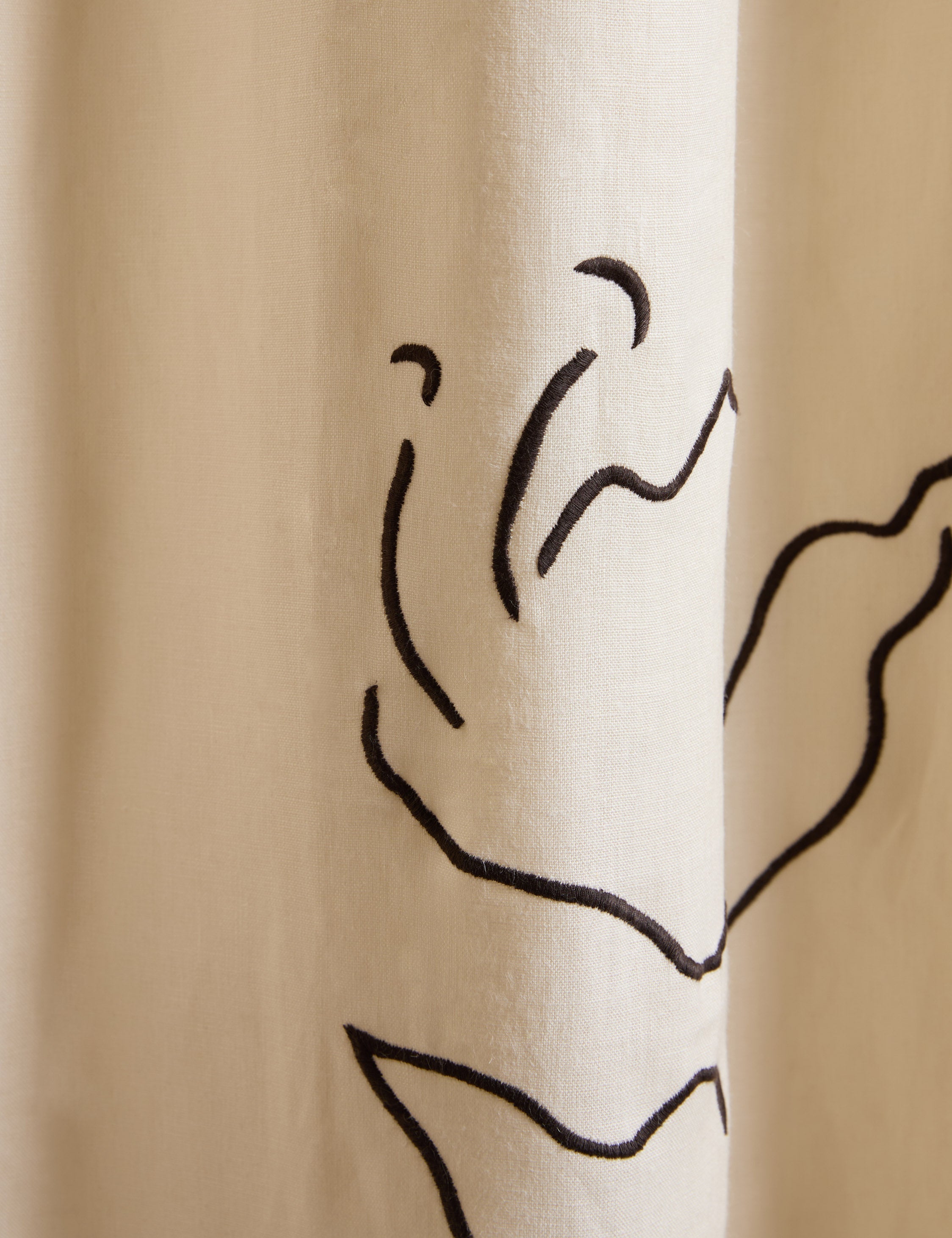 Narsi Embroidered Linen Curtain Panel by Sarah Sherman Samuel