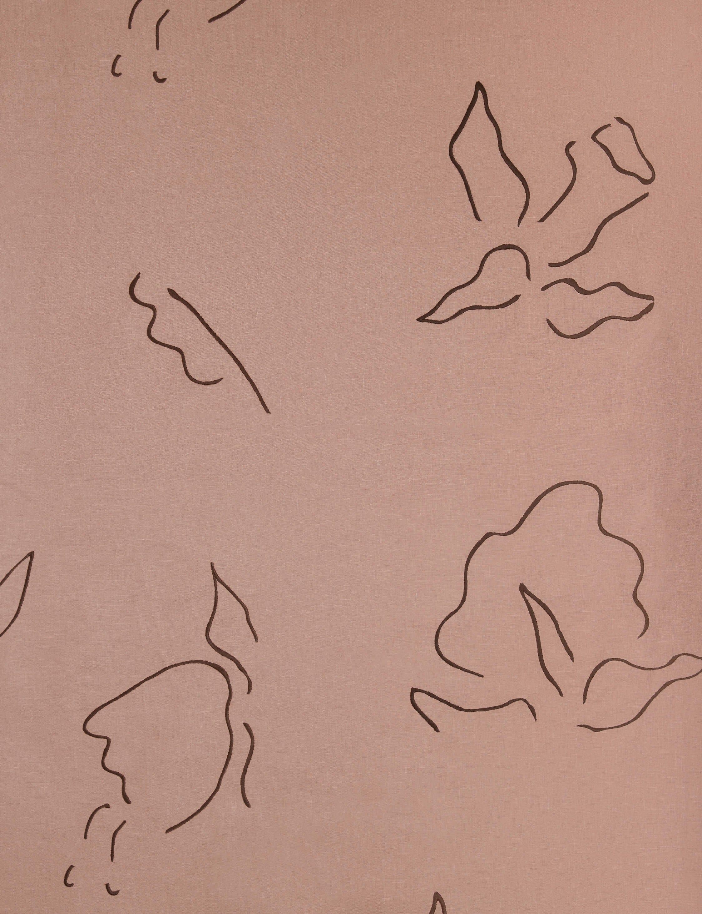 Narsi Embroidered Linen Fabric by Sarah Sherman Samuel