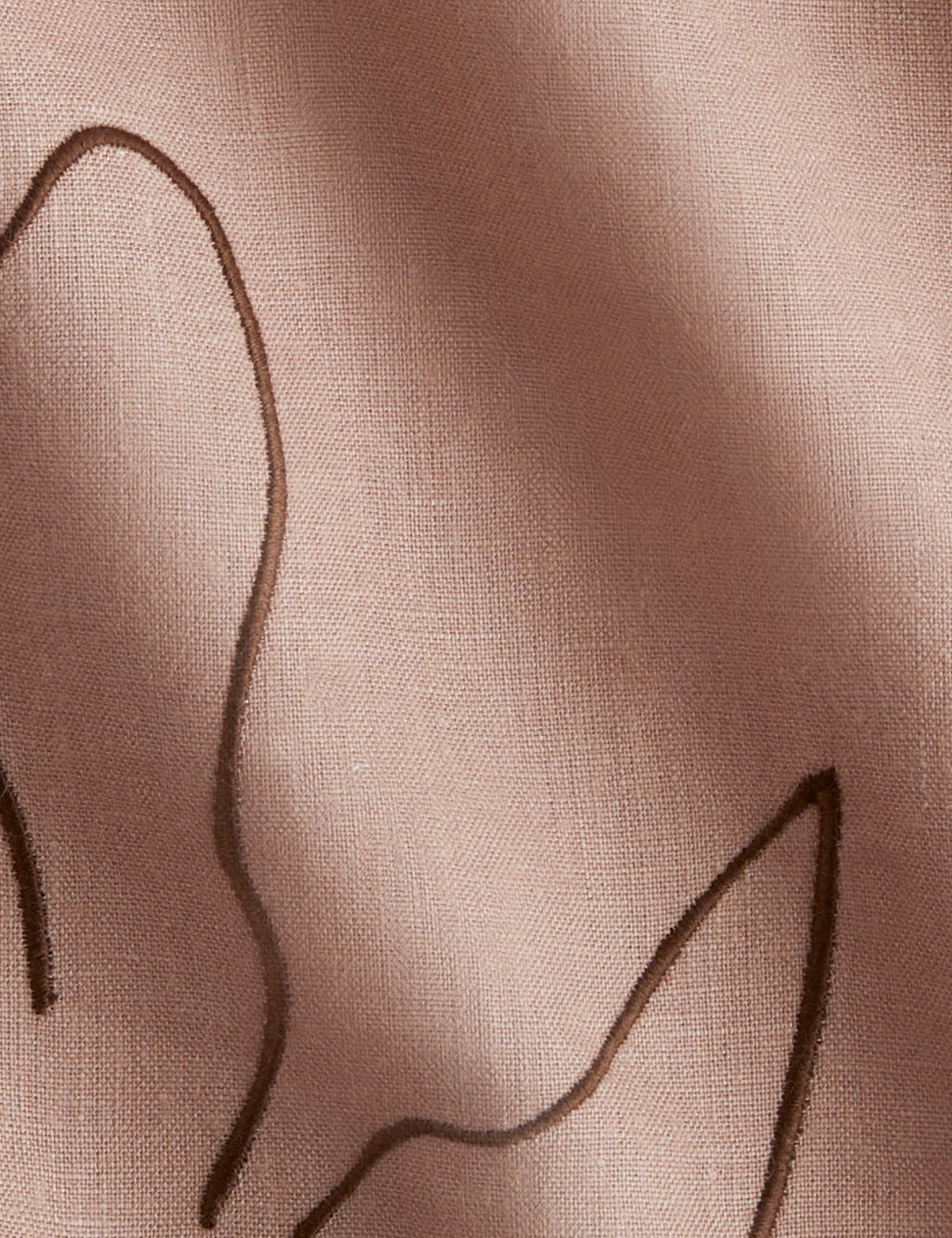 Narsi Embroidered Linen Fabric by Sarah Sherman Samuel