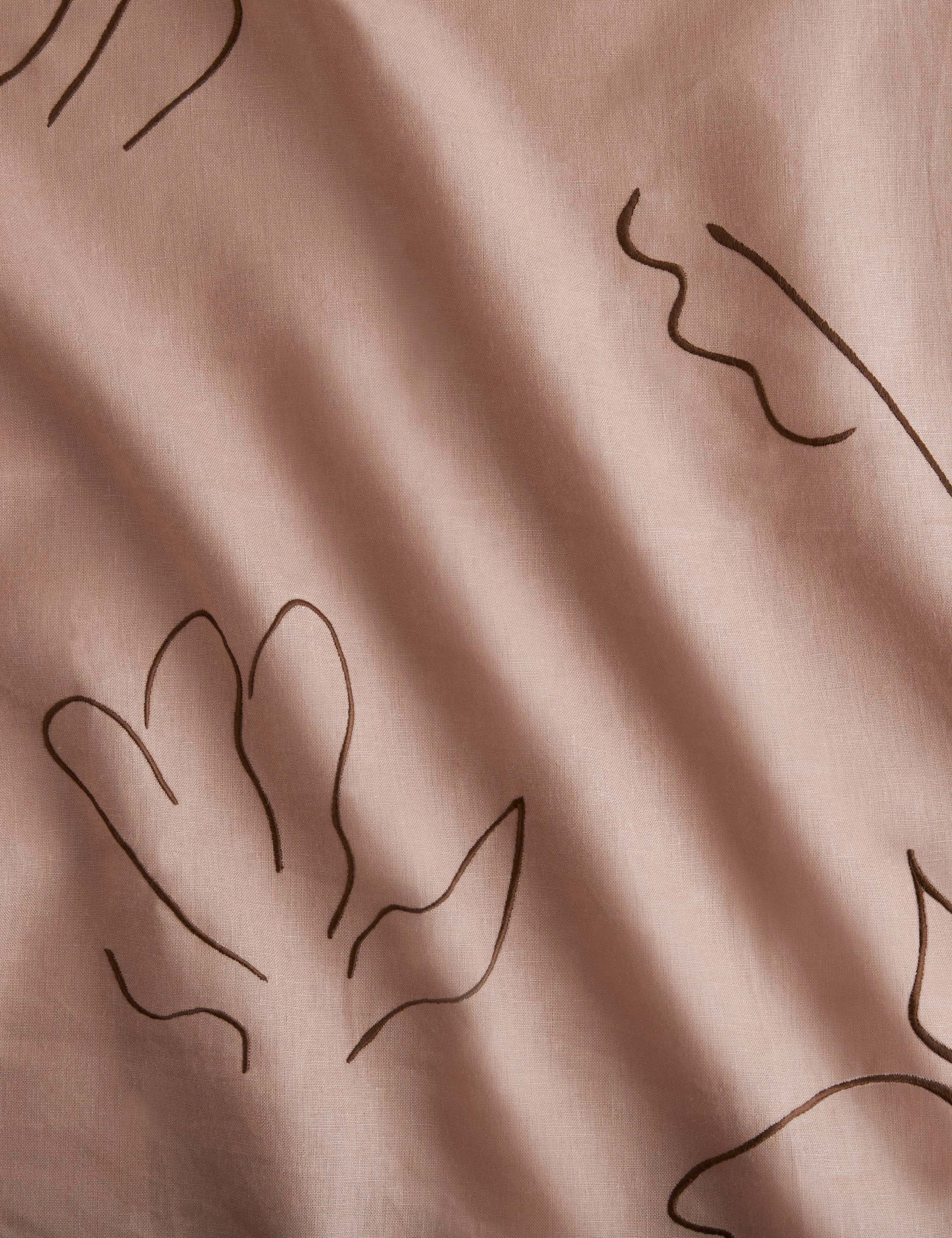 Narsi Embroidered Linen Fabric by Sarah Sherman Samuel