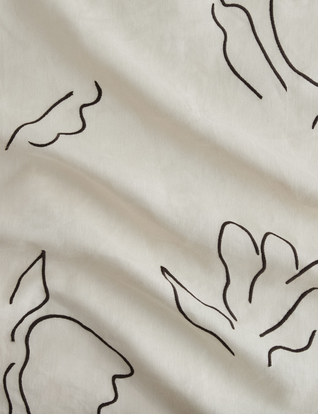 Narsi Embroidered Linen Fabric by Sarah Sherman Samuel